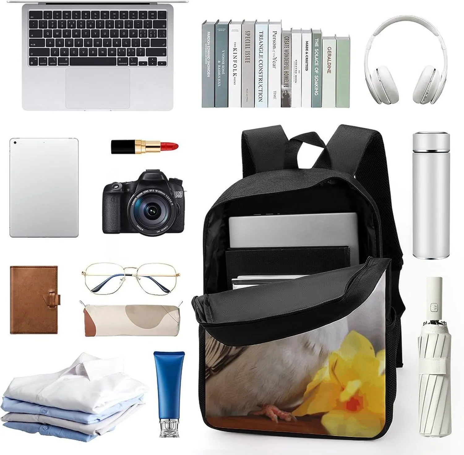 Laptop Backpack for Men 17 Inch Cute Cockatiel Work Casual Backpack Lightweight Travel Shoulder Bag