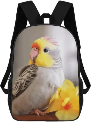 Laptop Backpack for Men 17 Inch Cute Cockatiel Work Casual Backpack Lightweight Travel Shoulder Bag