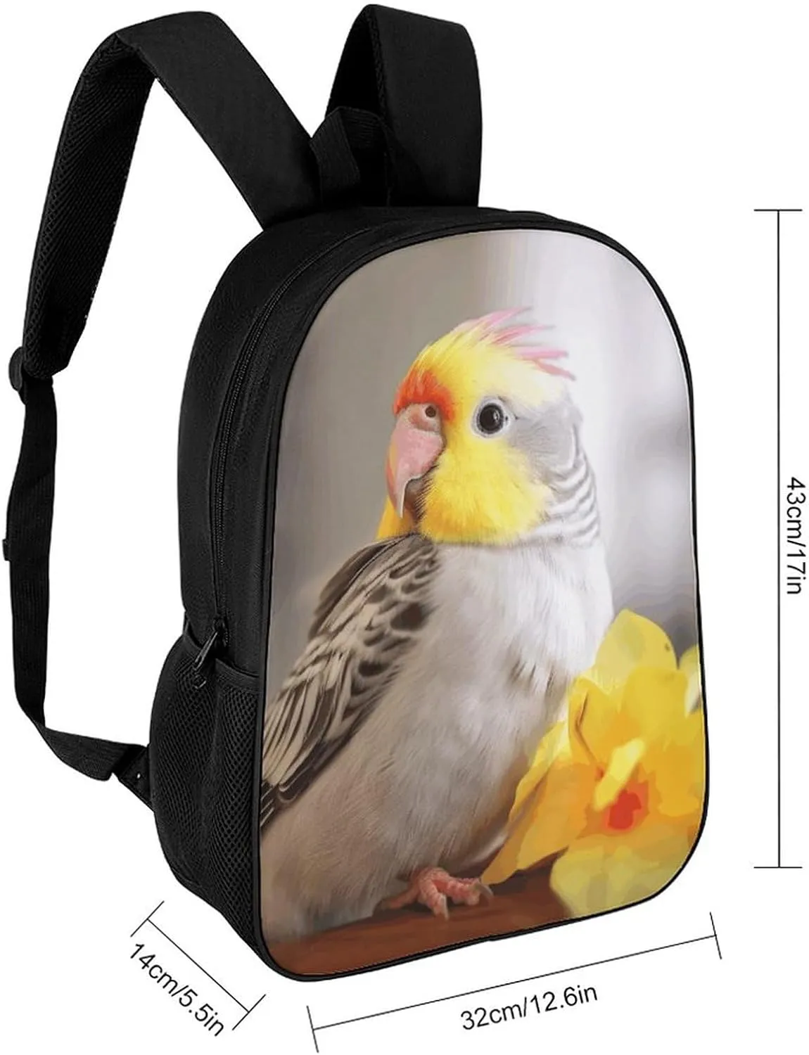 Laptop Backpack for Men 17 Inch Cute Cockatiel Work Casual Backpack Lightweight Travel Shoulder Bag