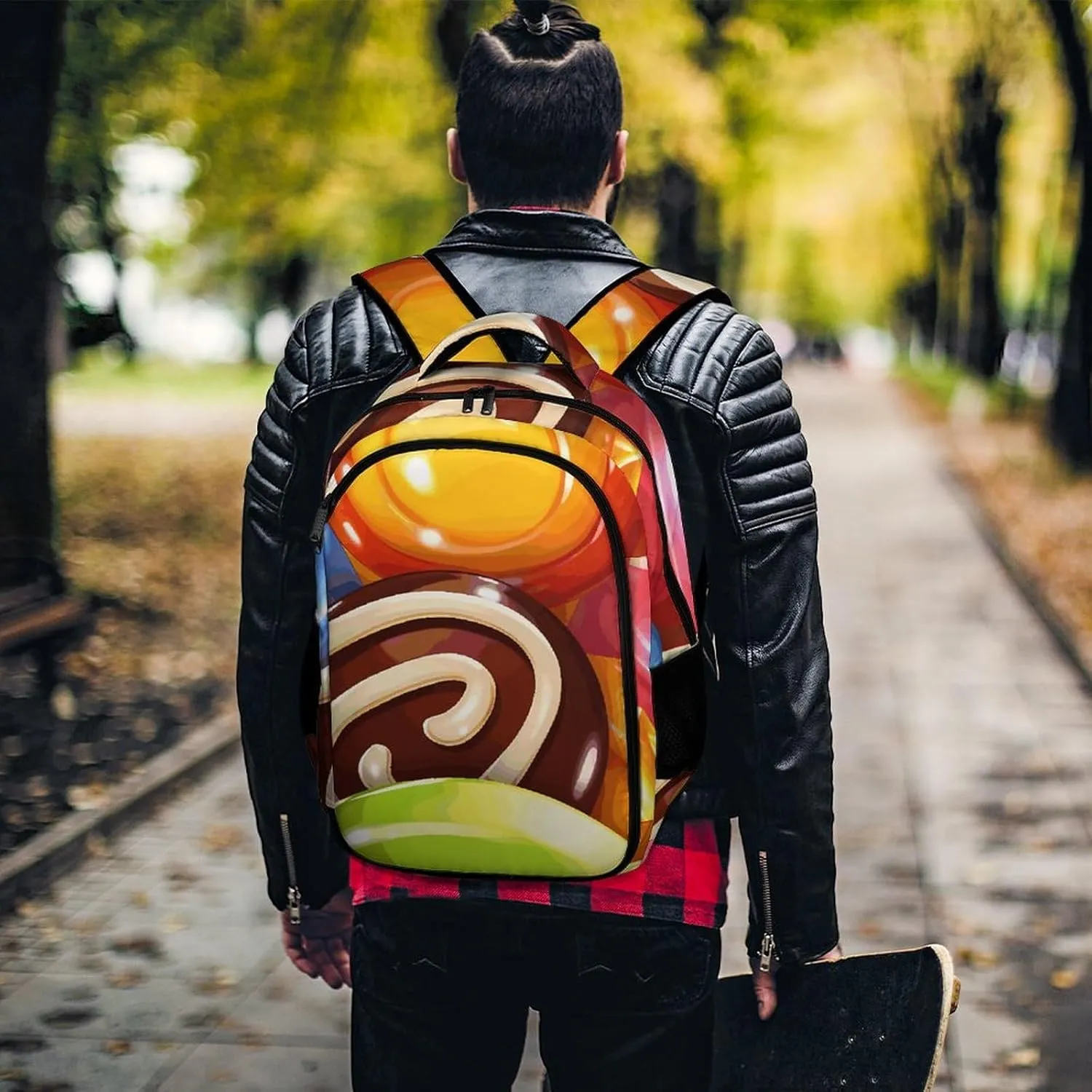 Laptop Backpack for Men Women Daypack Cartoon Candy Computer Bag Travel Backpacks Laptop Bag
