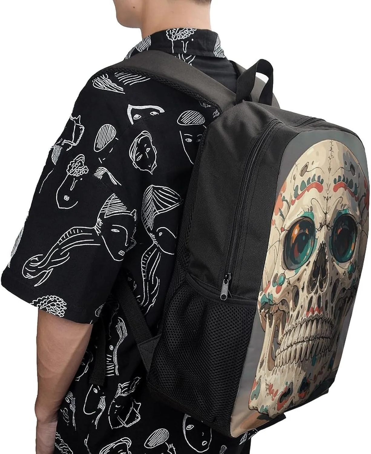 Laptop Backpack for Men Women Daypack Skull Rock Roll Skeleton Bone Computer Bag Travel Backpacks Laptop Bag