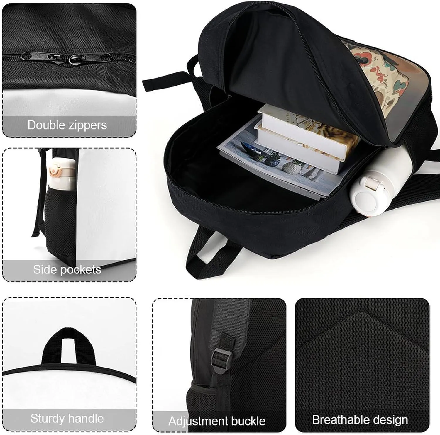 Laptop Backpack for Men Women Daypack Skull Rock Roll Skeleton Bone Computer Bag Travel Backpacks Laptop Bag