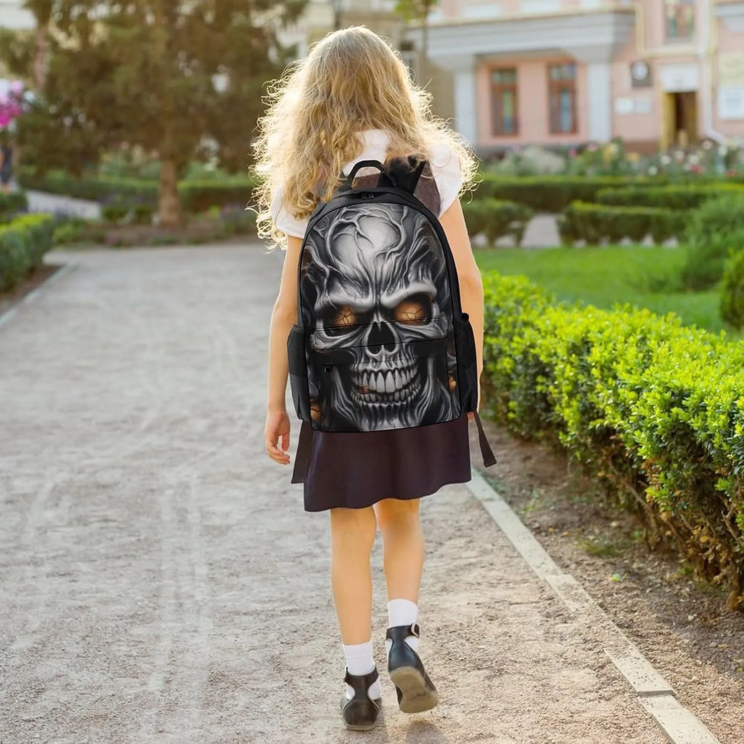 Laptop Backpack for Men Women Lightweight Backpack Cool Evil Skull Daypack Rucksack with Compartment Laptop Bag