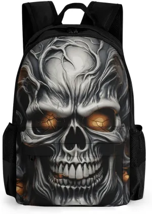 Laptop Backpack for Men Women Lightweight Backpack Cool Evil Skull Daypack Rucksack with Compartment Laptop Bag