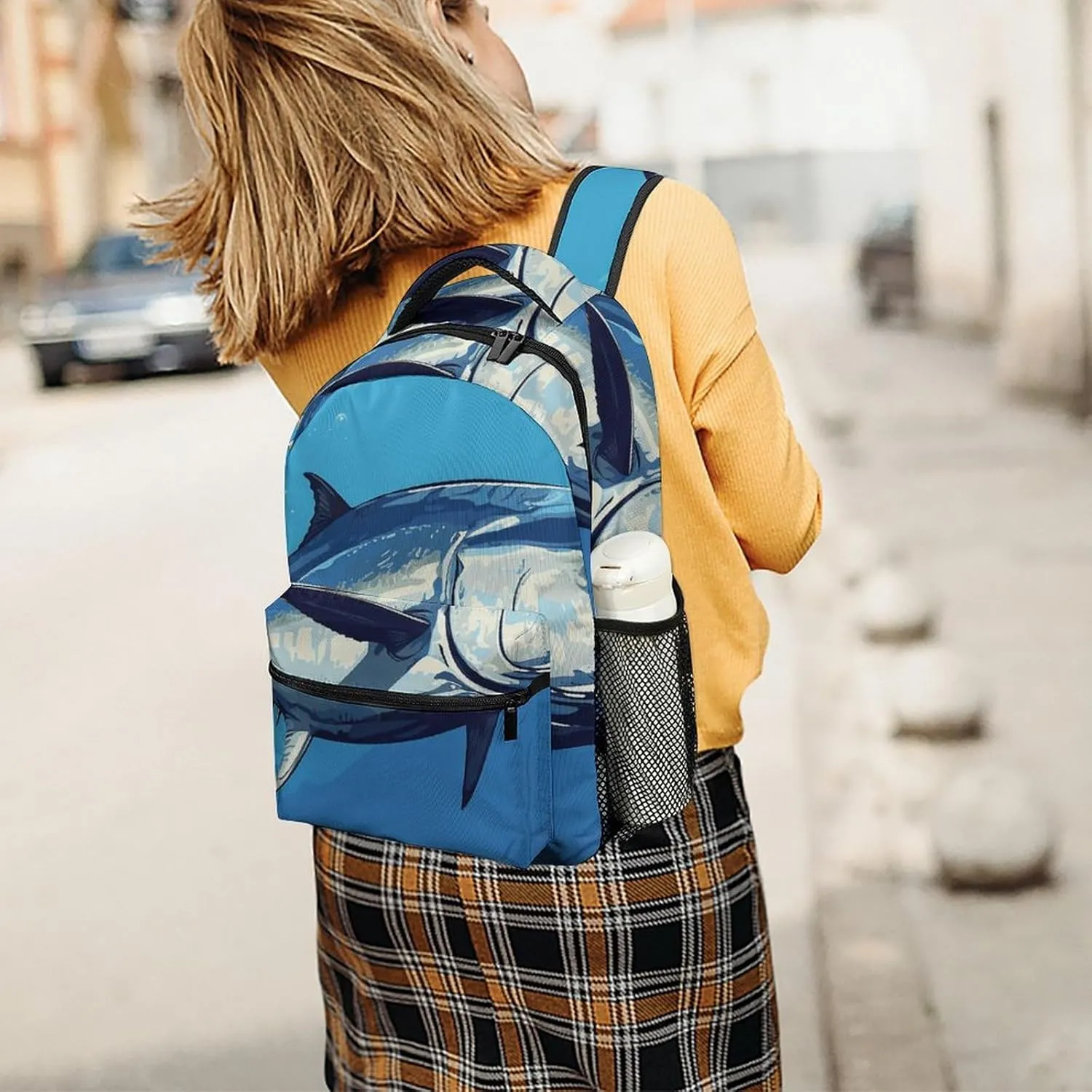 Laptop Backpack for Men Women Lightweight Daypack with Compartment Rucksack Colorful Tuna Laptop Bag