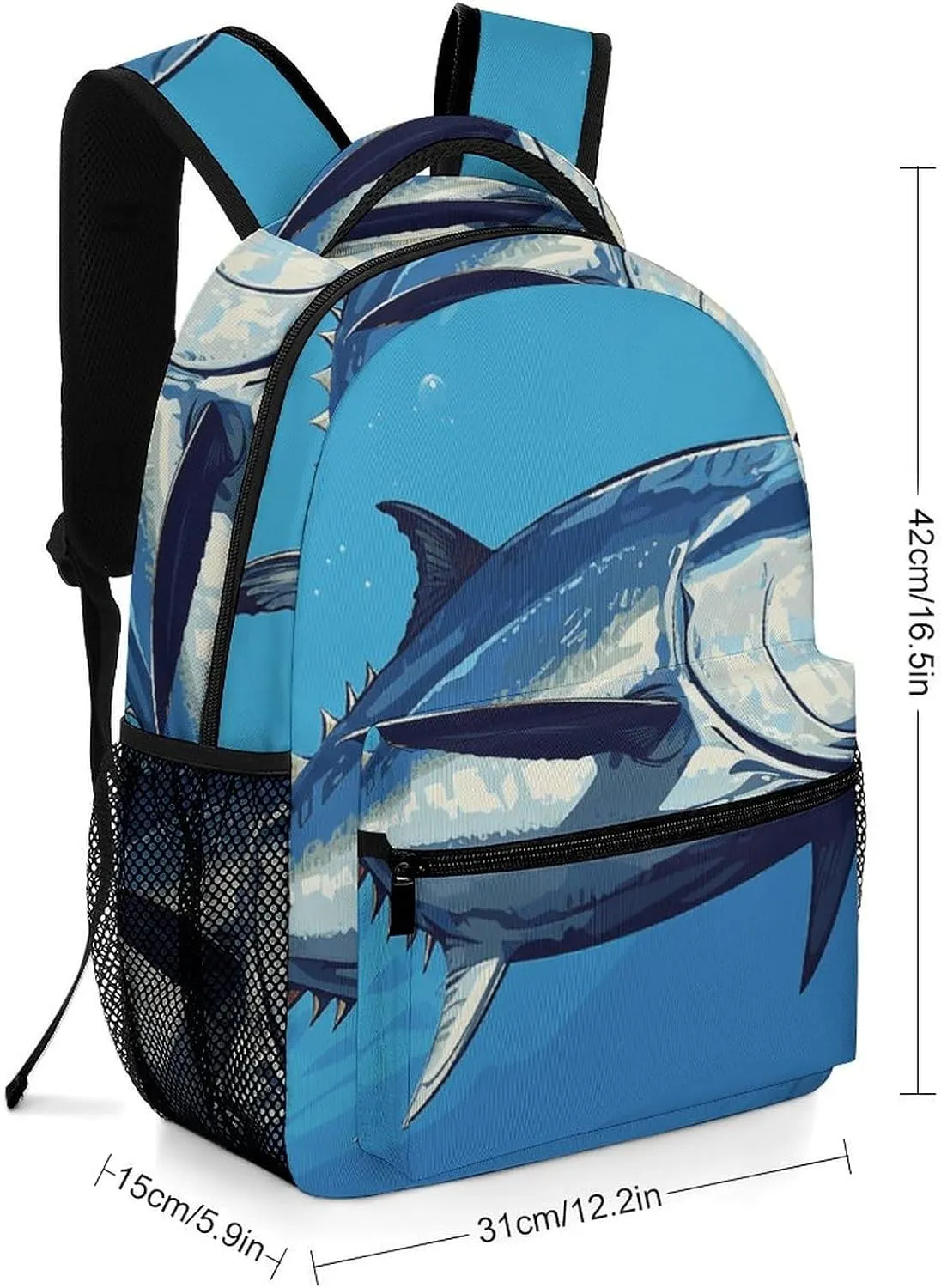 Laptop Backpack for Men Women Lightweight Daypack with Compartment Rucksack Colorful Tuna Laptop Bag