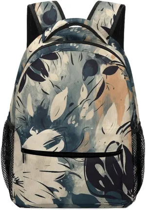 Laptop Backpack for Men Women Lightweight Daypack with Compartment Rucksack Drawing of Flowers Laptop Bag