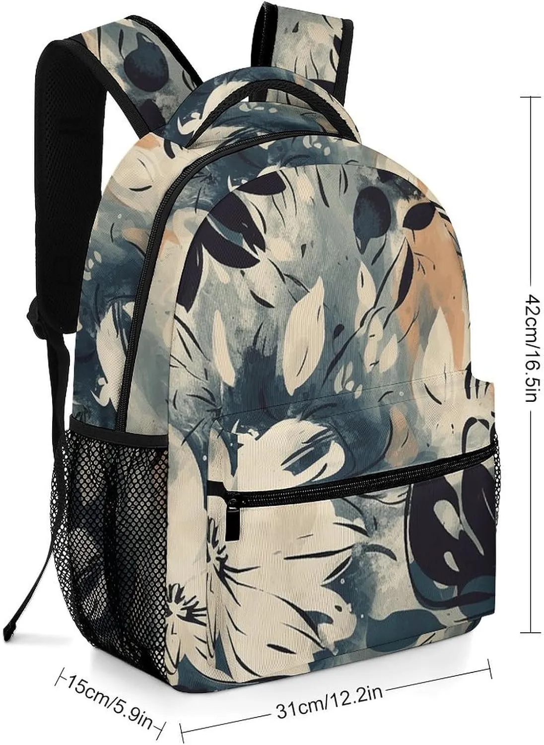 Laptop Backpack for Men Women Lightweight Daypack with Compartment Rucksack Drawing of Flowers Laptop Bag