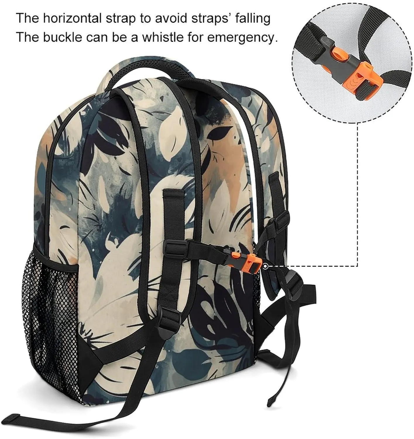Laptop Backpack for Men Women Lightweight Daypack with Compartment Rucksack Drawing of Flowers Laptop Bag