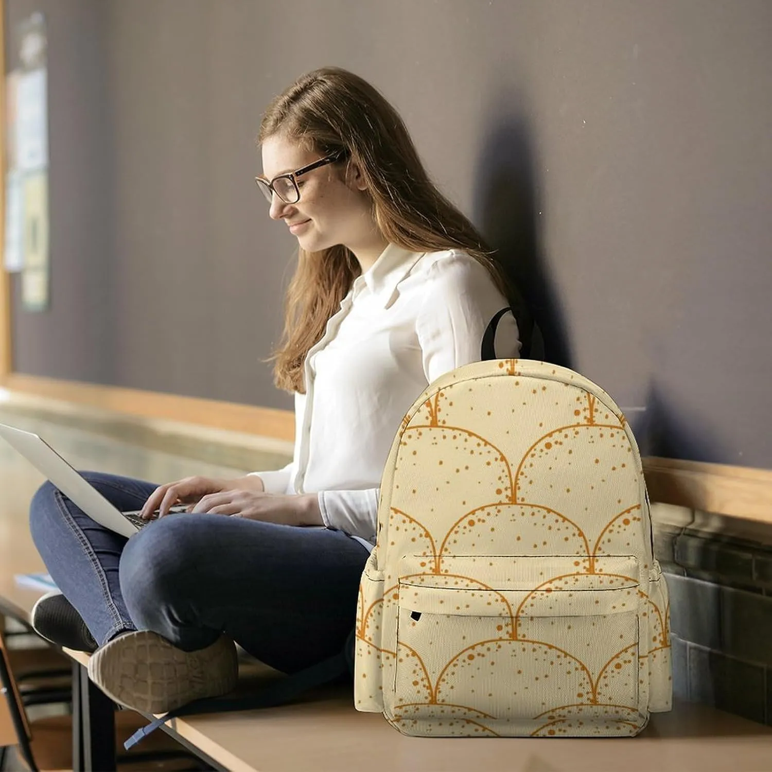 Laptop Backpack for Men Women Russian Pancake Travel Work Backpack with Compartment Large Capacity Daypack Business Work Bag