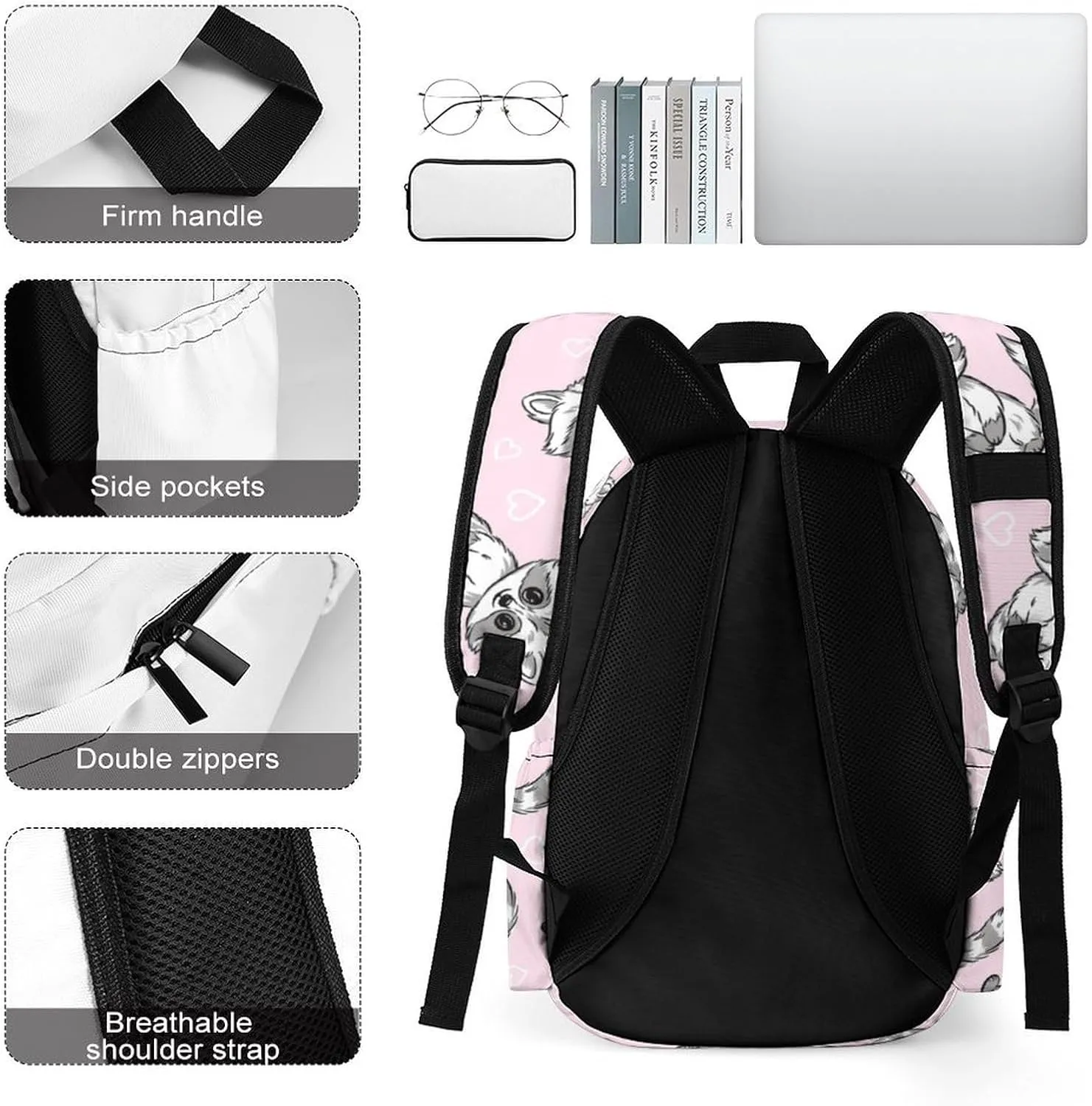 Laptop Backpack for Men Women Summer Raccoon Cute Travel Work Backpack with Compartment Large Capacity Daypack Business Work Bag