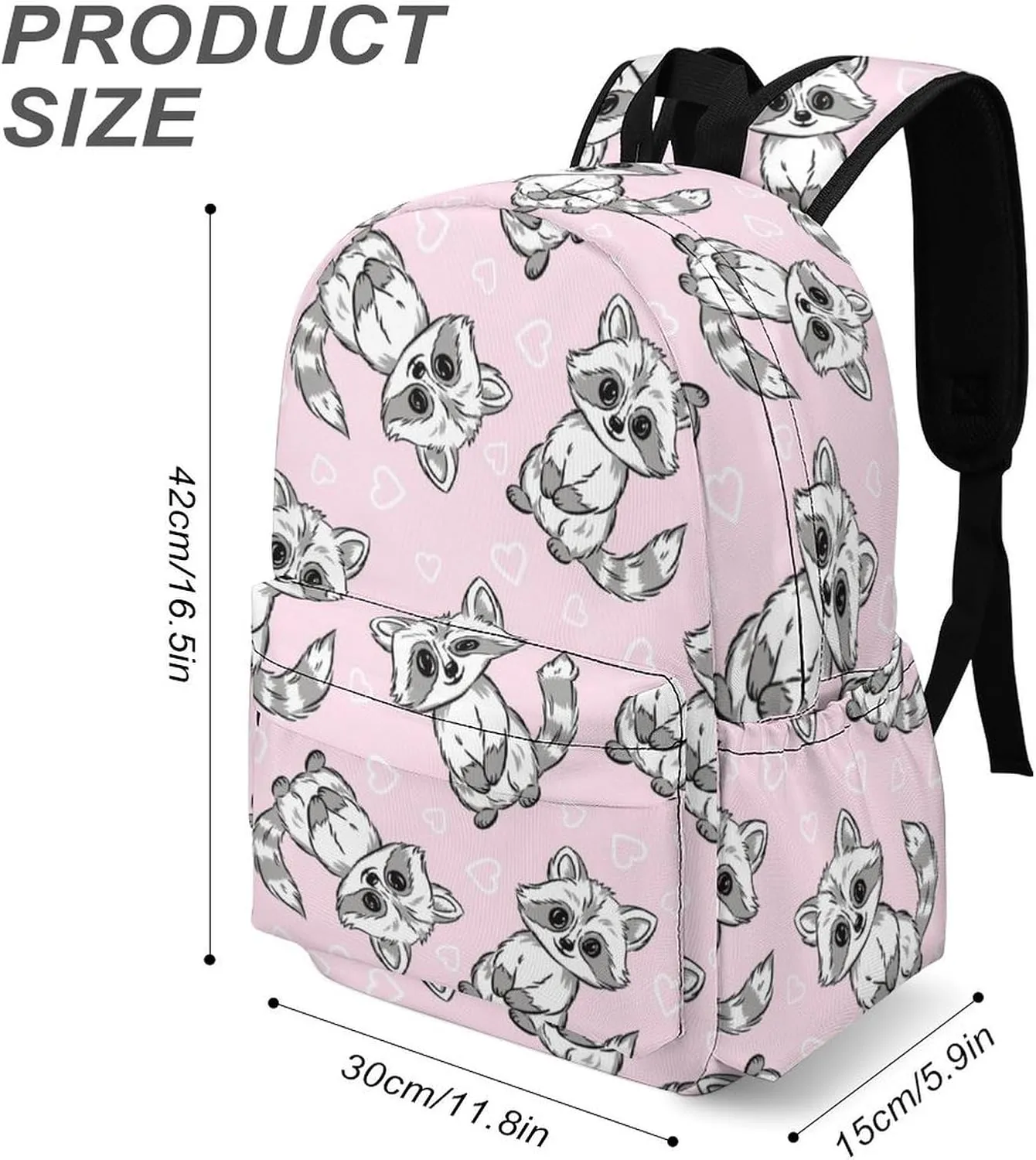 Laptop Backpack for Men Women Summer Raccoon Cute Travel Work Backpack with Compartment Large Capacity Daypack Business Work Bag