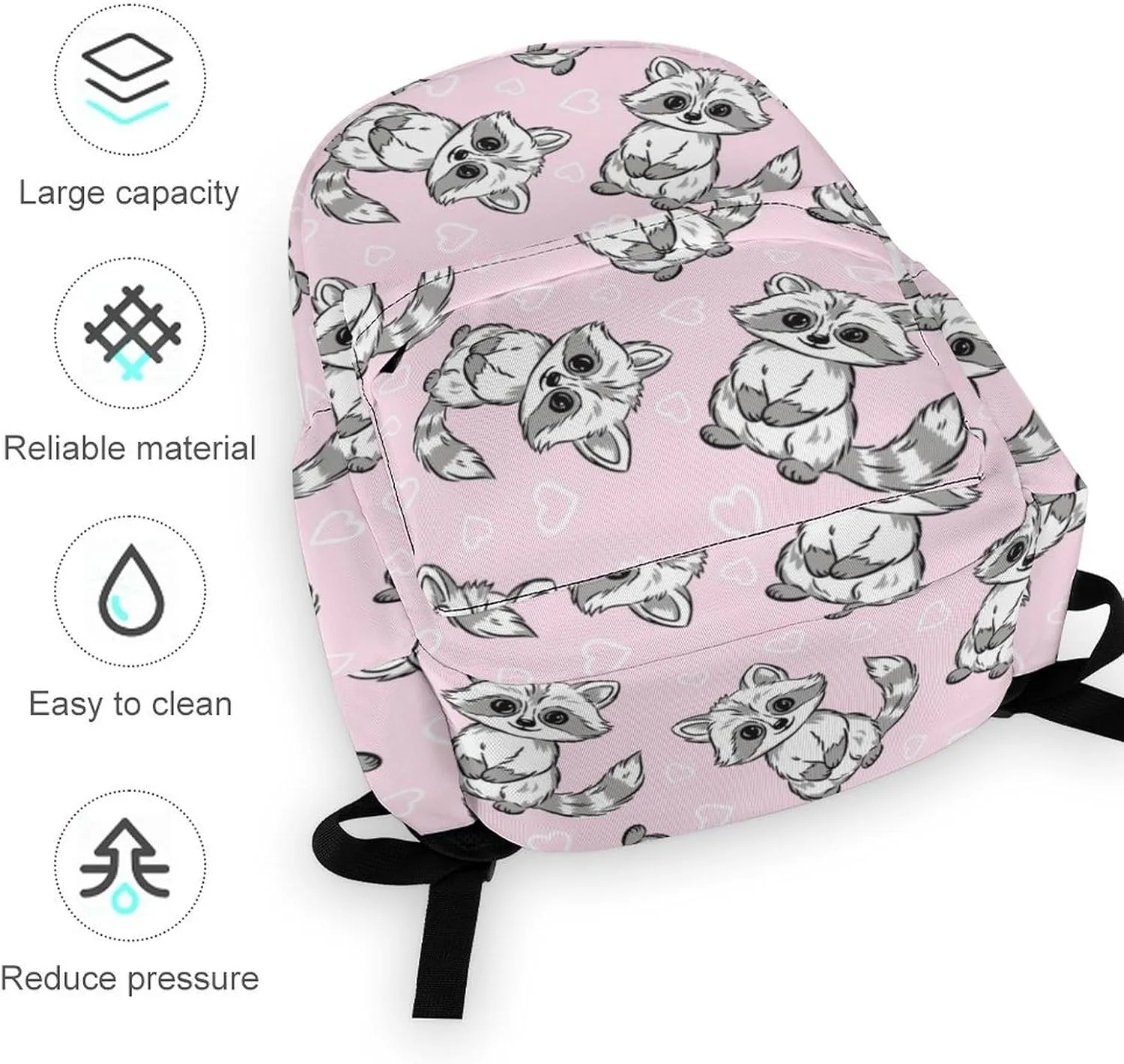 Laptop Backpack for Men Women Summer Raccoon Cute Travel Work Backpack with Compartment Large Capacity Daypack Business Work Bag