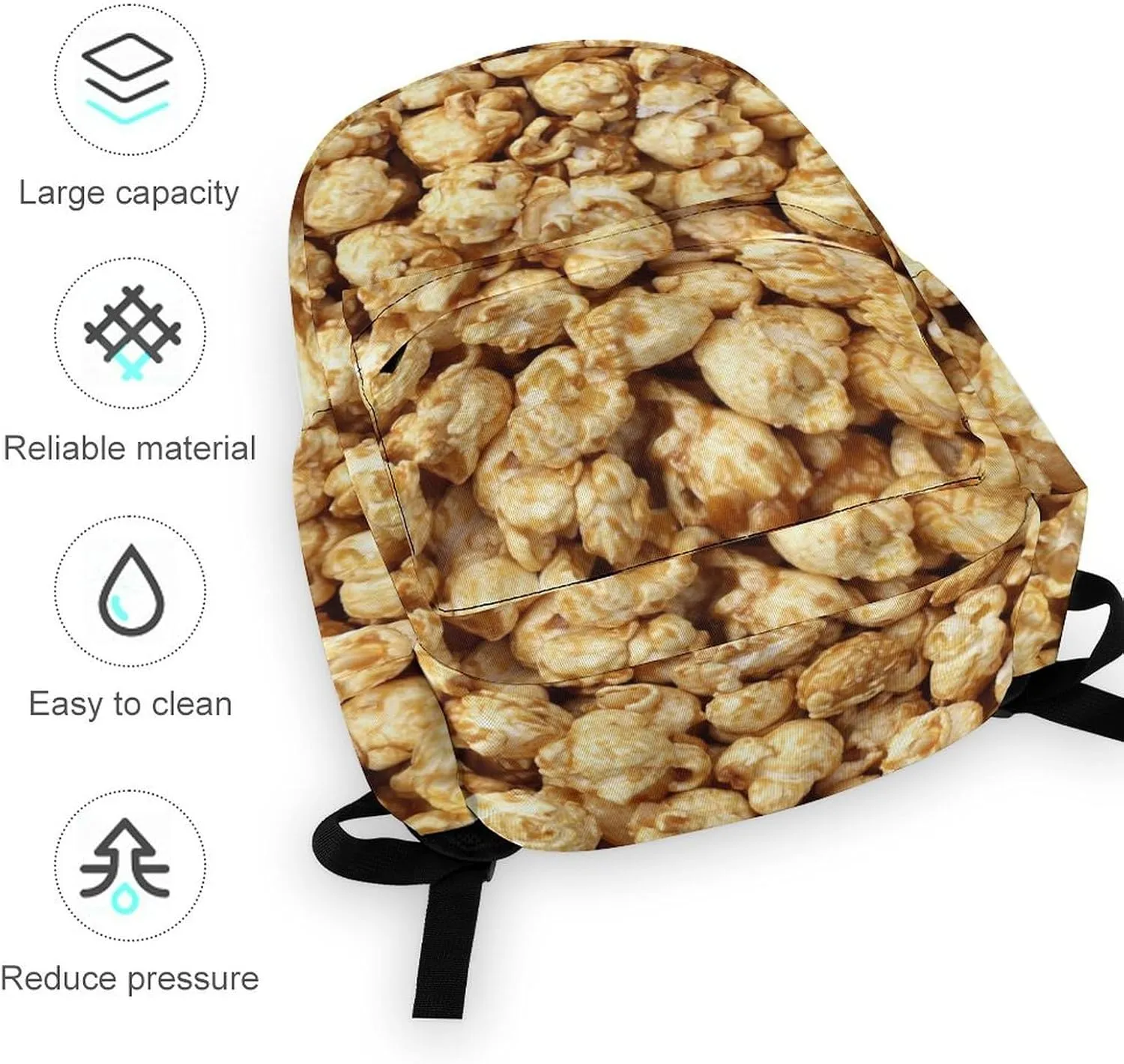 Laptop Backpack for Men Women Sweet Popcorn Flakes Travel Work Backpack with Compartment Large Capacity Daypack Business Work Bag