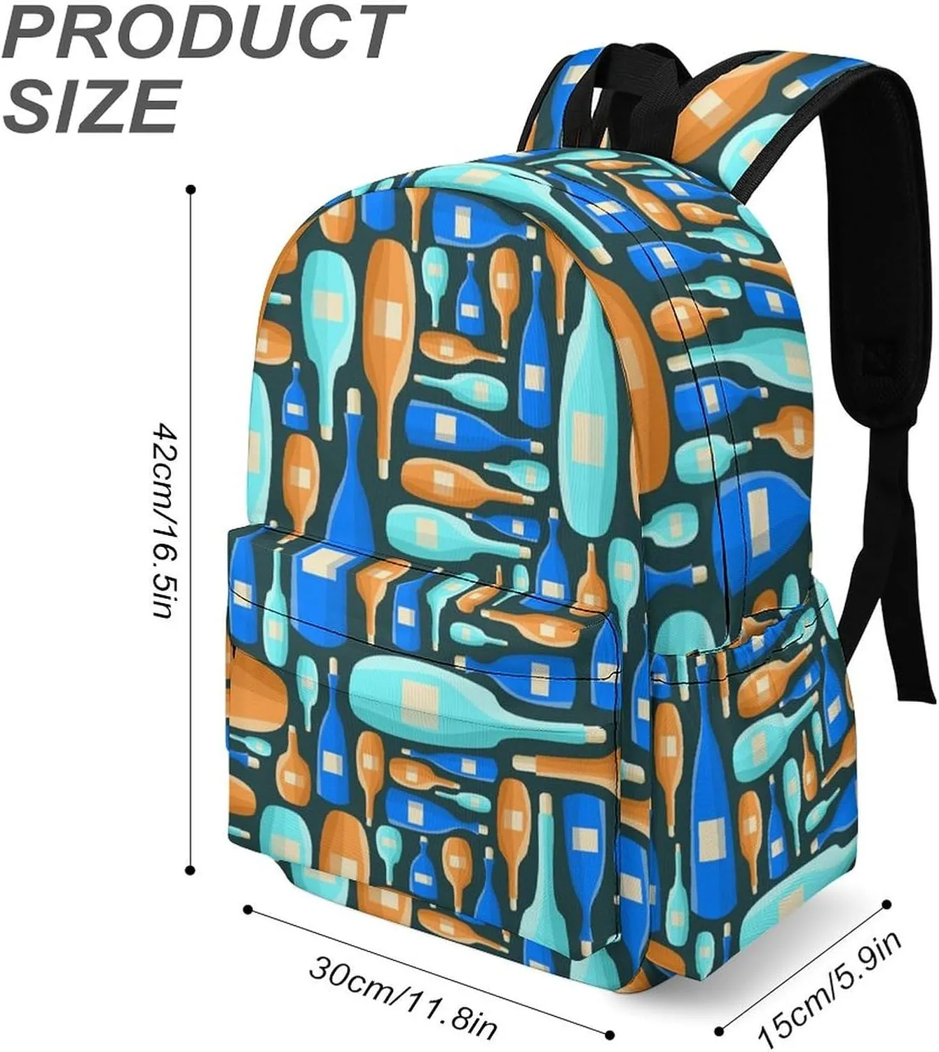 Laptop Backpack for Men Women Wine Bottle Cute Travel Work Backpack with Compartment Large Capacity Daypack Business Work Bag