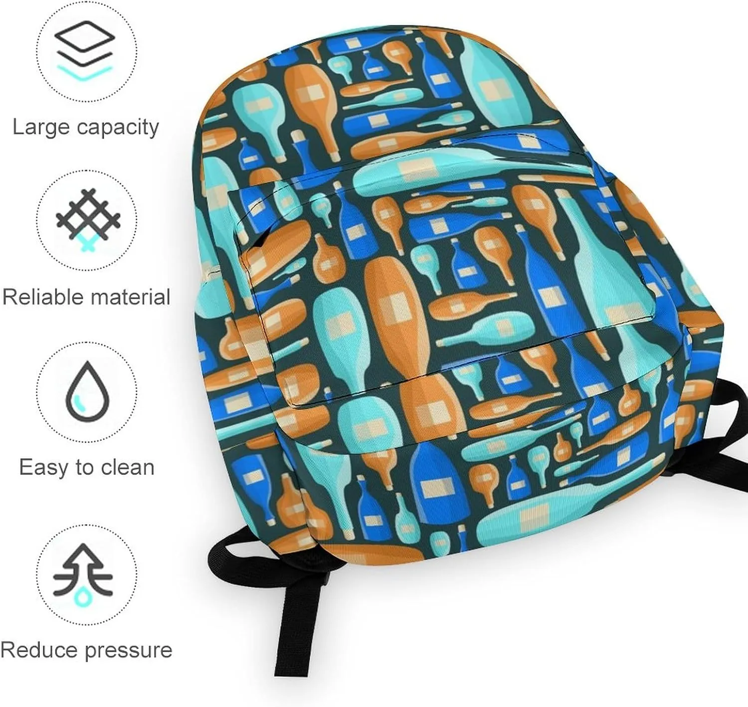 Laptop Backpack for Men Women Wine Bottle Cute Travel Work Backpack with Compartment Large Capacity Daypack Business Work Bag