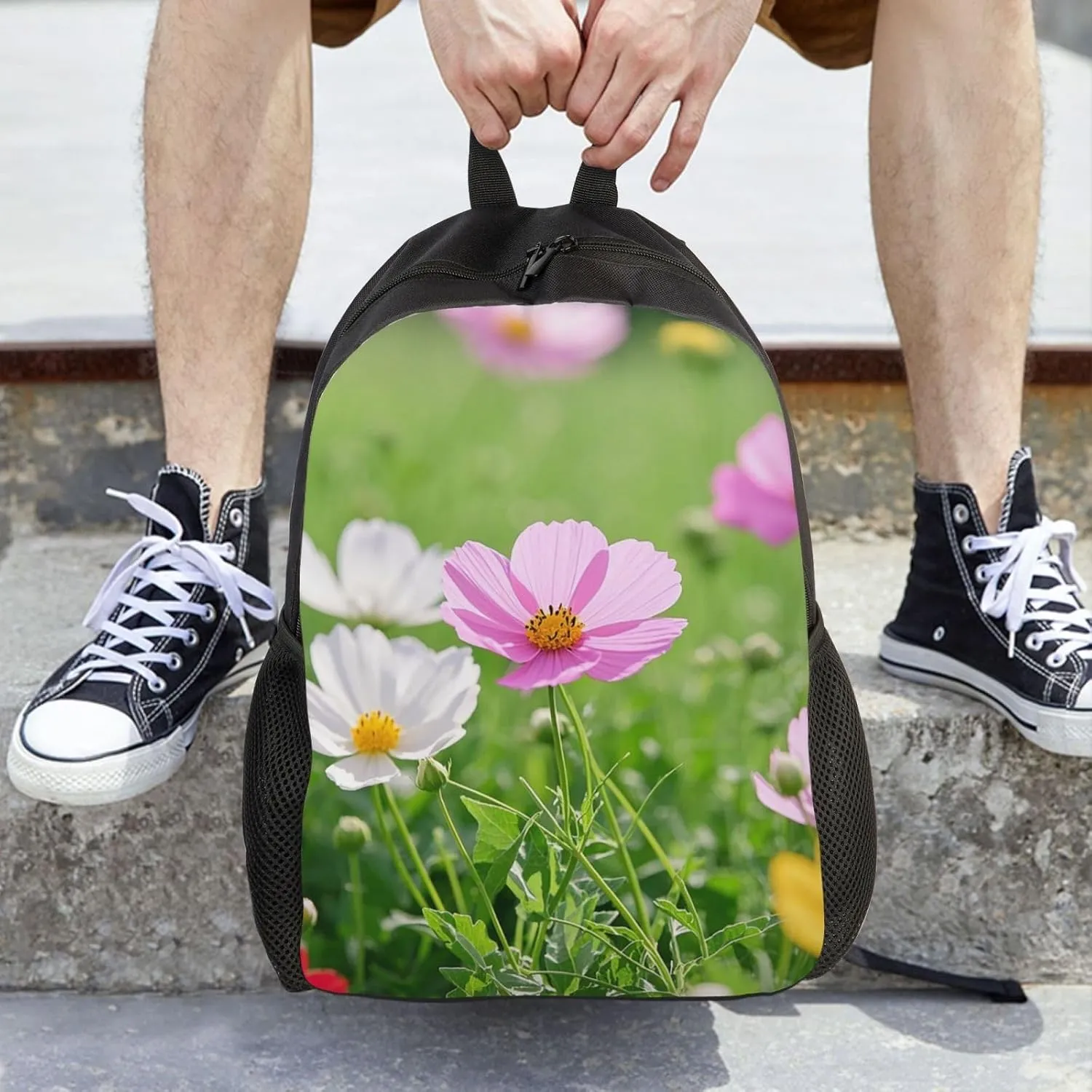 Laptop Backpack for Women Men Carry-on Backpack Color flowers Daypack Lightweight Travel Shoulder Bags