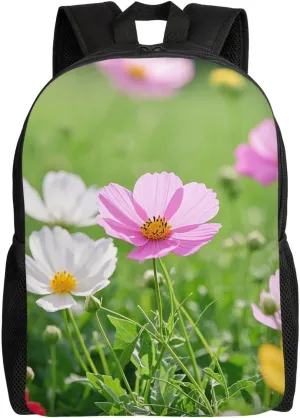 Laptop Backpack for Women Men Carry-on Backpack Color flowers Daypack Lightweight Travel Shoulder Bags