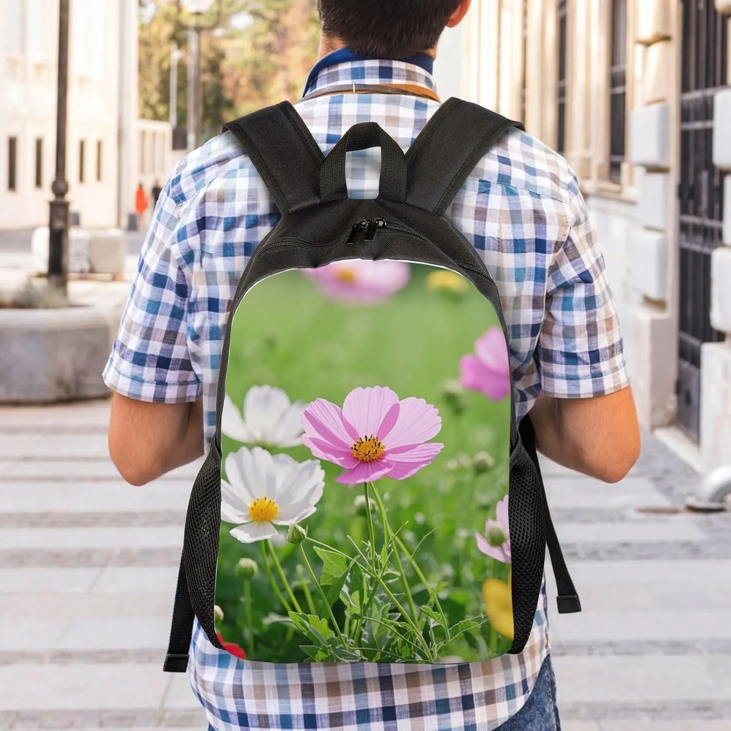 Laptop Backpack for Women Men Carry-on Backpack Color flowers Daypack Lightweight Travel Shoulder Bags