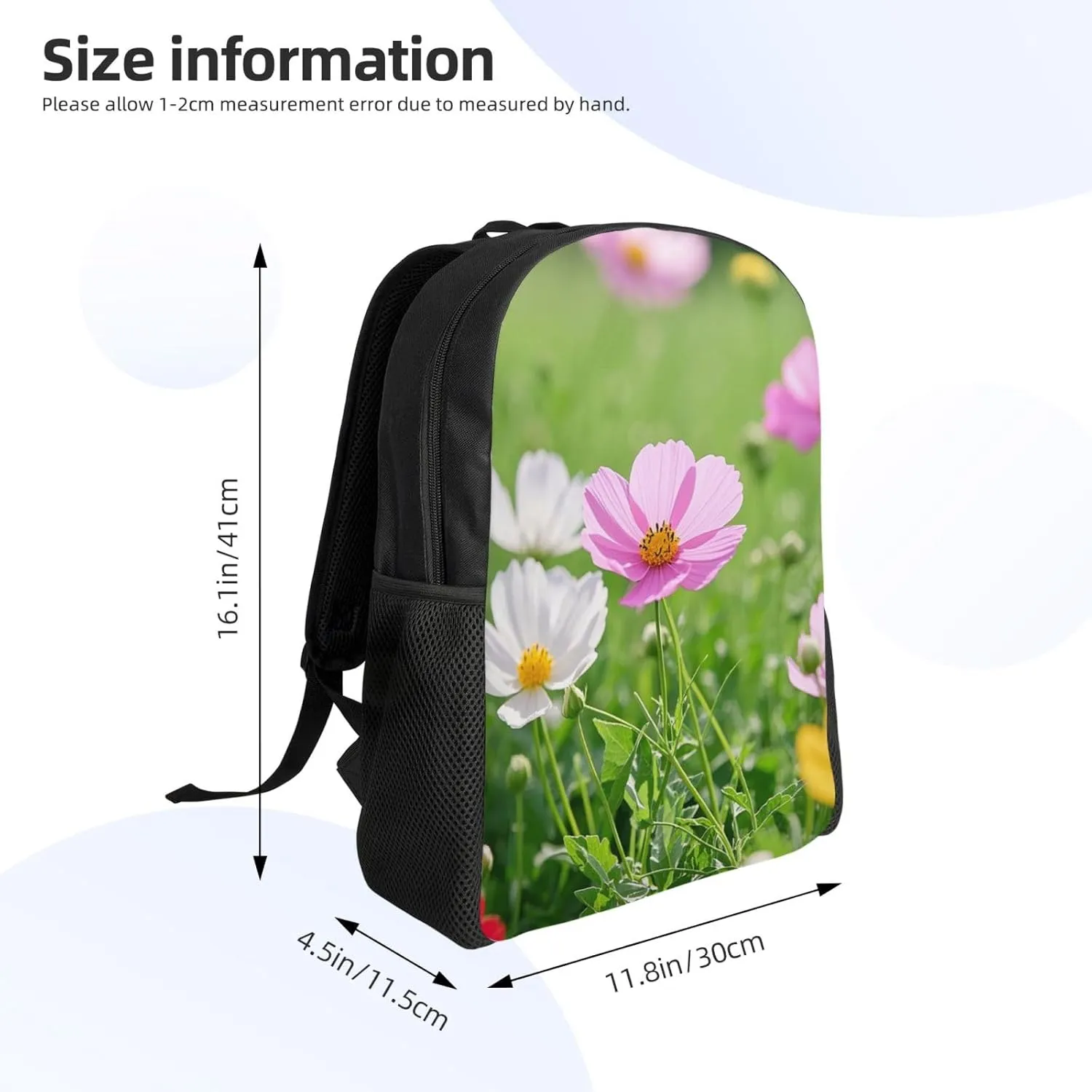 Laptop Backpack for Women Men Carry-on Backpack Color flowers Daypack Lightweight Travel Shoulder Bags
