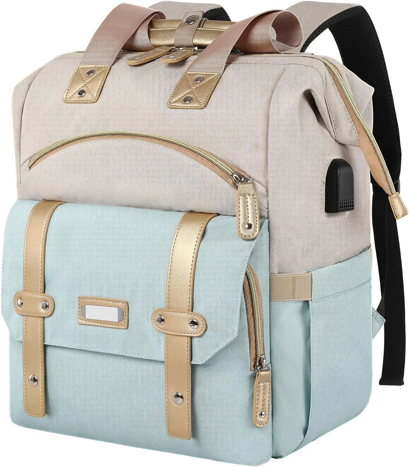 Laptop Backpack for Women,Doctor Teacher College Work Shoulder Purse Bag,Travel Airline Approved Backpack for 15.6 Inch,Large Wide Open RFID Anti Theft USB Charging Port
