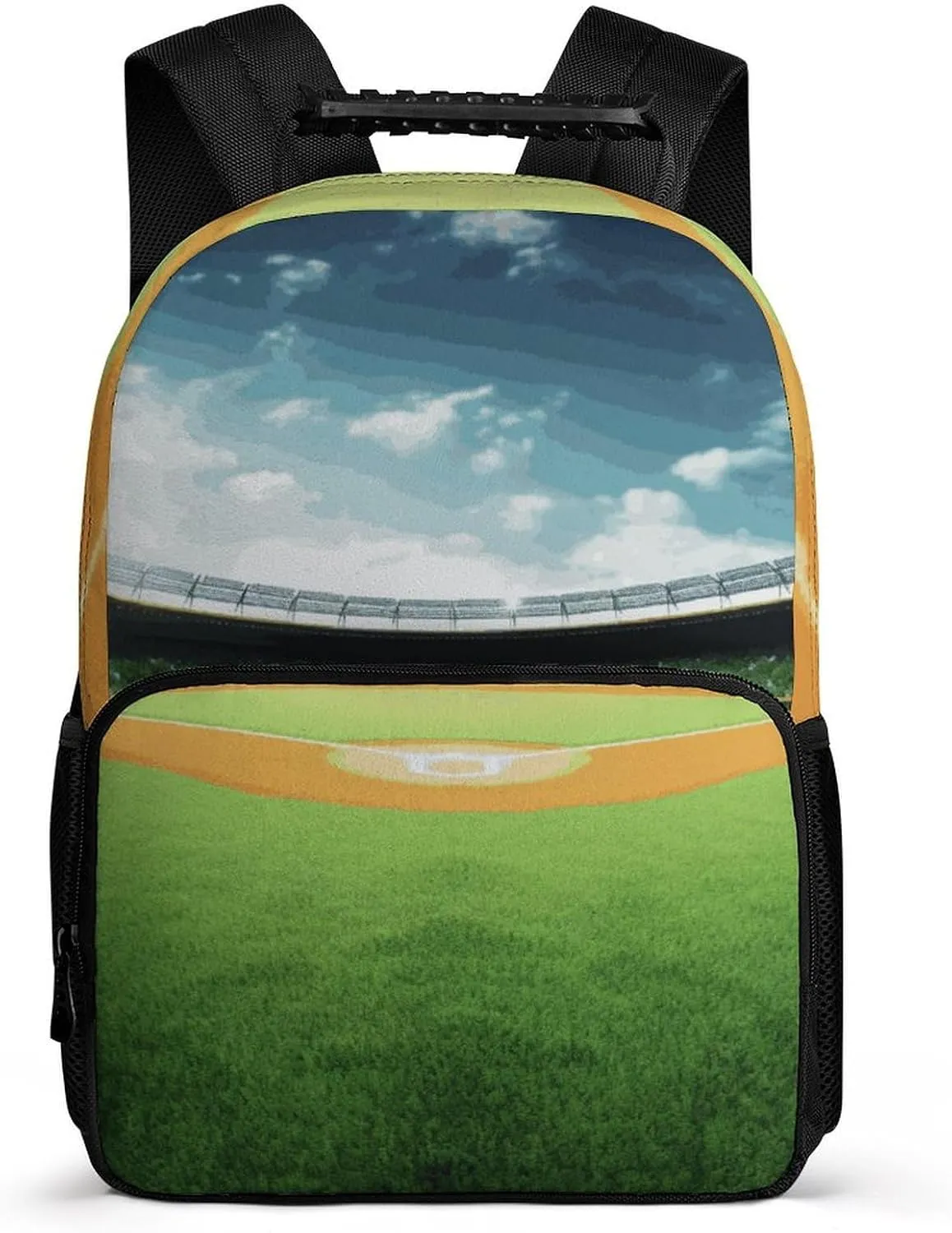 Laptop Backpack Green Baseball Field Backdrop Daypack Computer Bag Travel Laptop Bag Casual Nurse Bag for Women Men