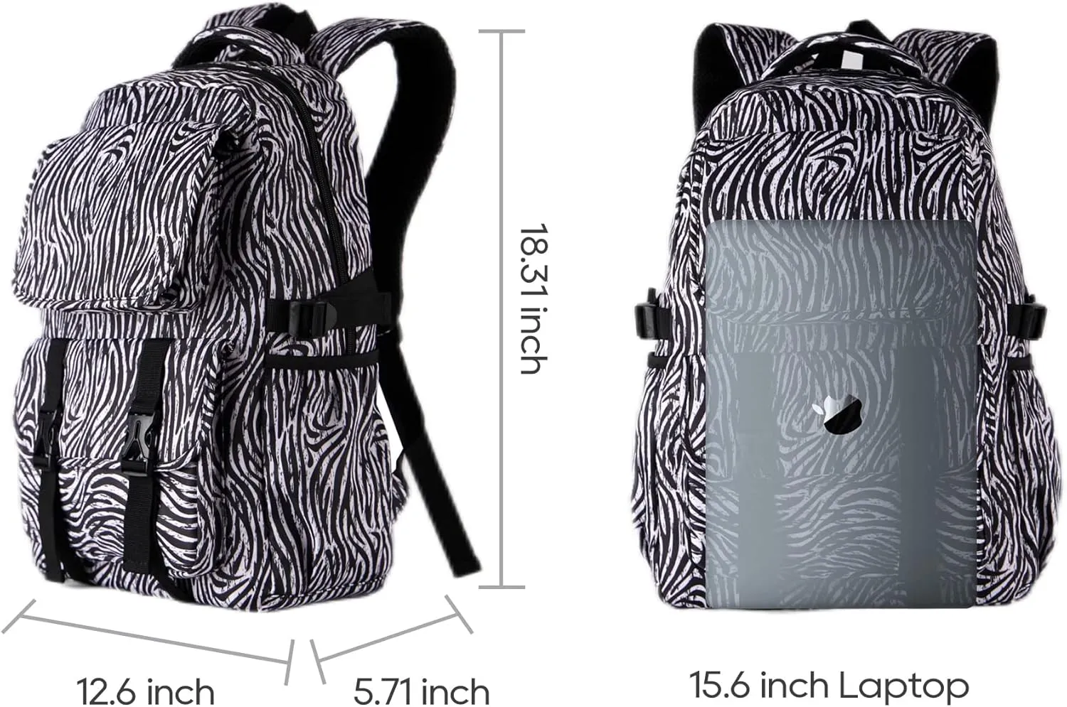 Laptop Backpack Women Lightweight Multi Pocket and 17 inch Carry on Backpack for Work Travel White Stripes