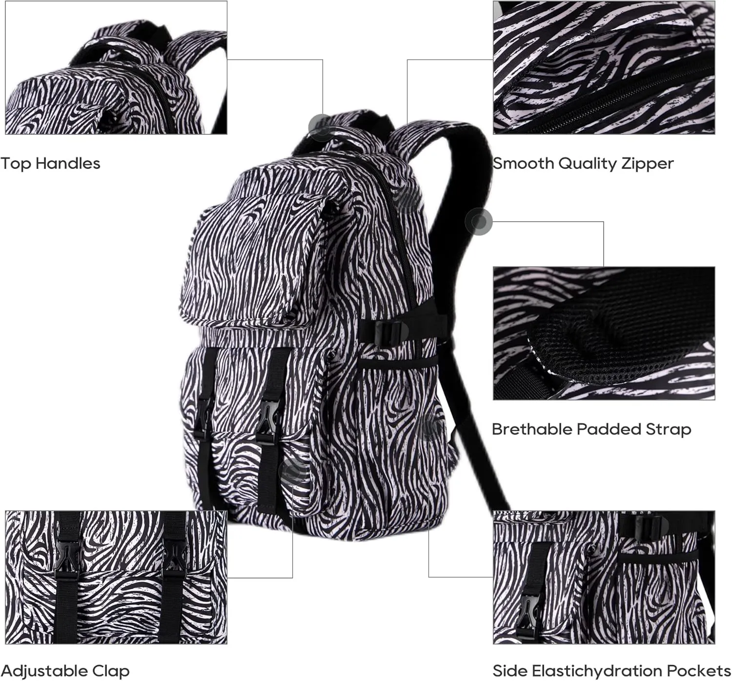 Laptop Backpack Women Lightweight Multi Pocket and 17 inch Carry on Backpack for Work Travel White Stripes