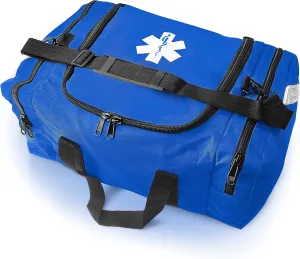 Large EMT Bag - Spacious, Multi-Compartment Medical Bag, Empty First Aid Bag for EMS, Hospitals, and Rescue Teams, Durable and Water-Resistant (Blue)