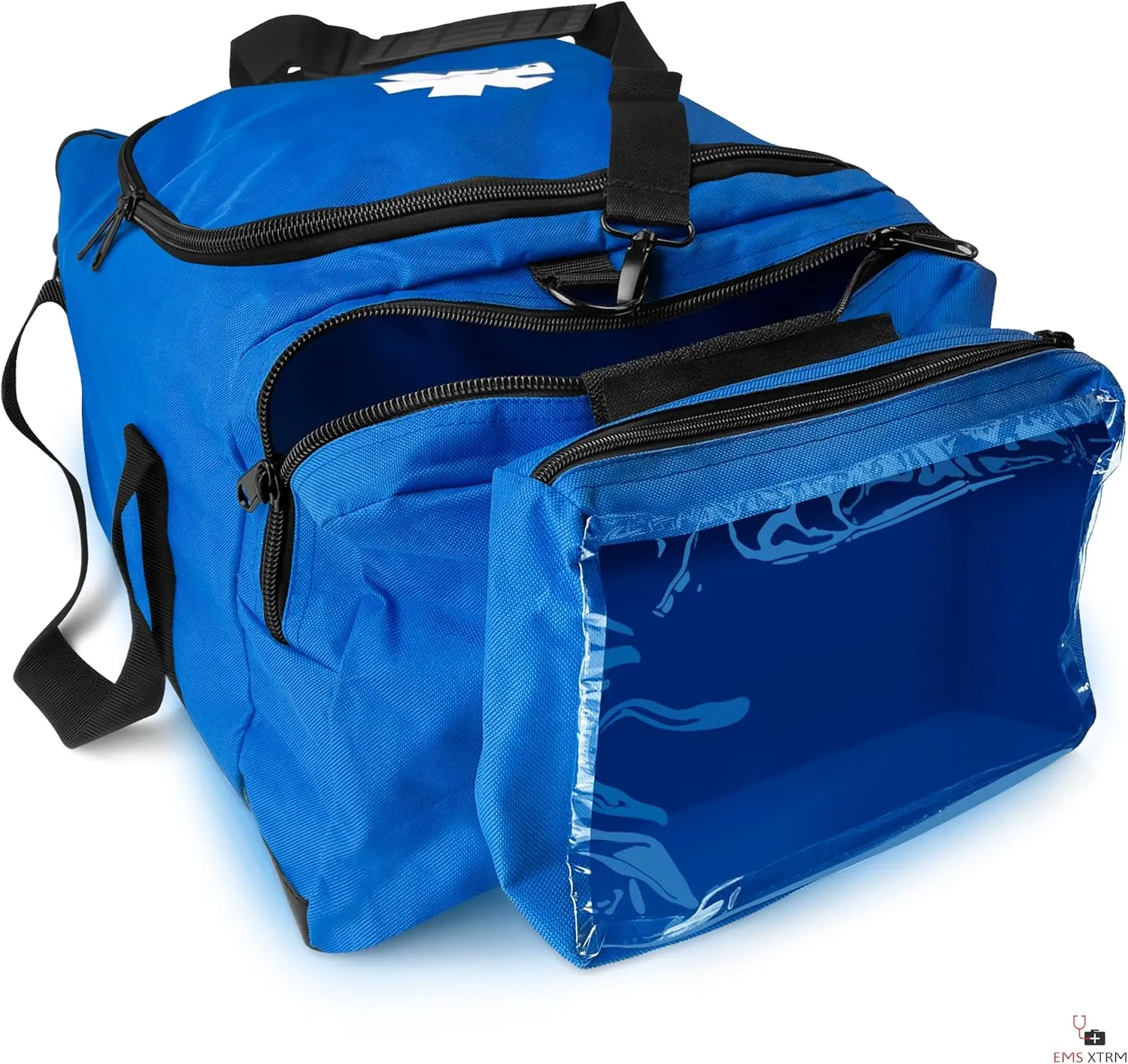 Large EMT Bag - Spacious, Multi-Compartment Medical Bag, Empty First Aid Bag for EMS, Hospitals, and Rescue Teams, Durable and Water-Resistant (Blue)