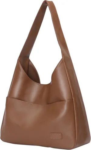 Large Genuine Leather Hobo Tote Bag for Women - Soft Shoulder Handbag