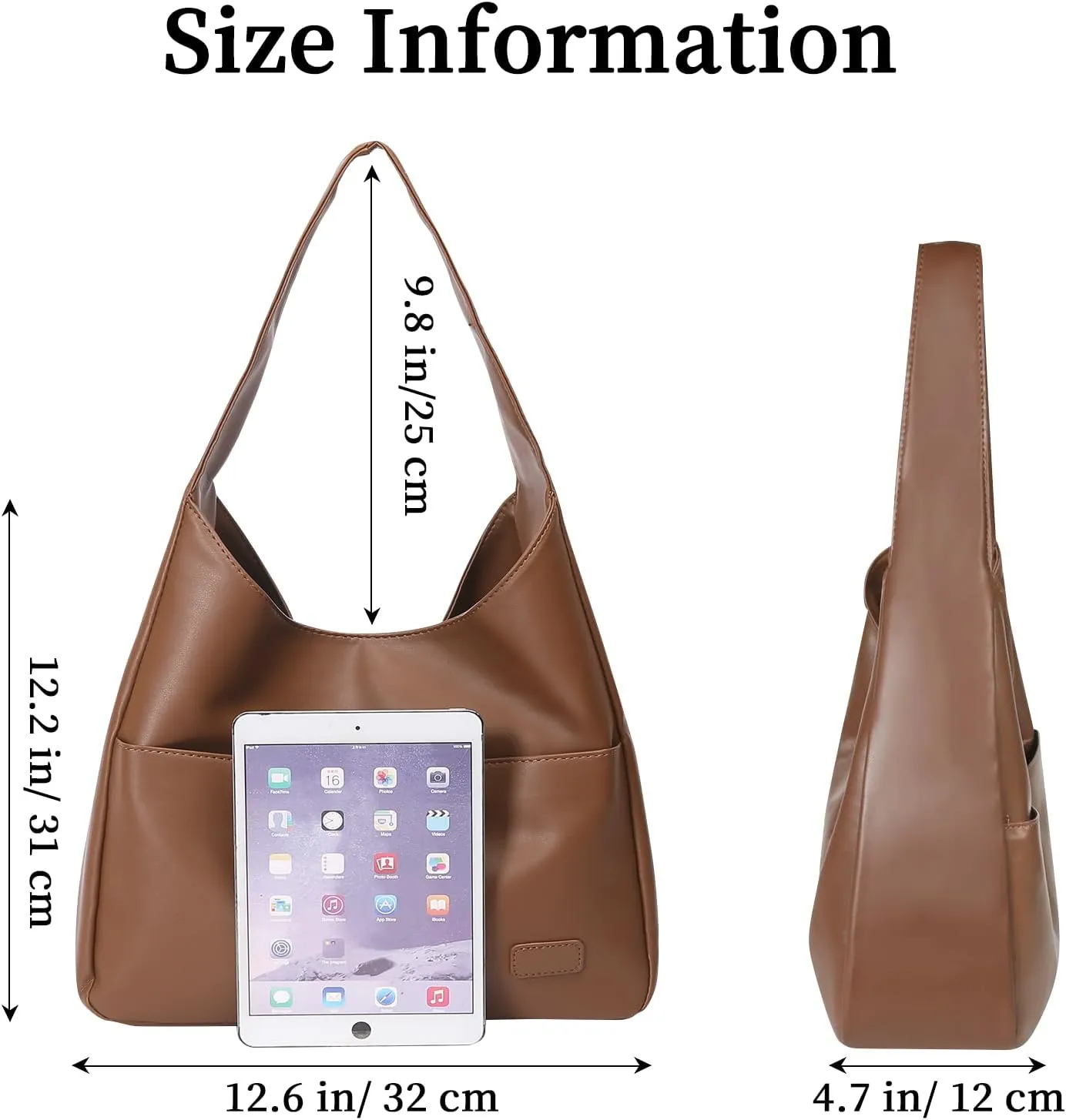 Large Genuine Leather Hobo Tote Bag for Women - Soft Shoulder Handbag