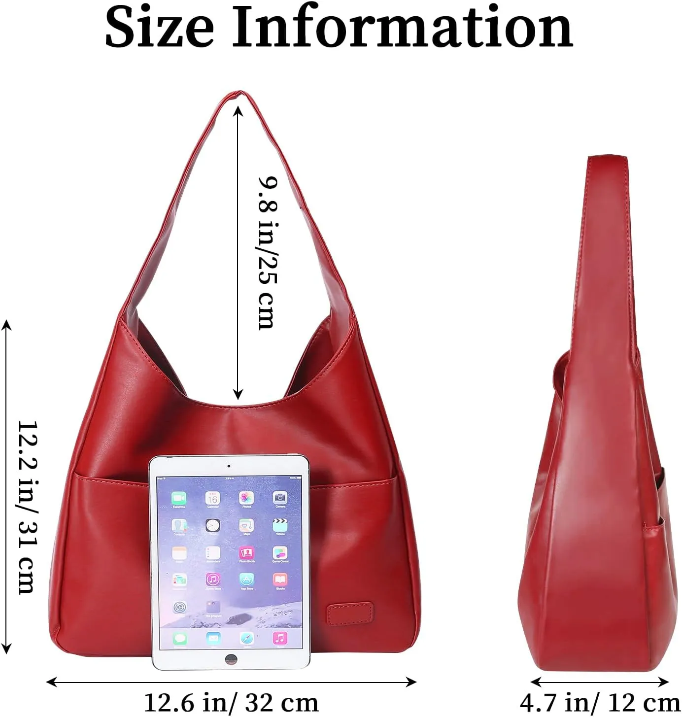 Large Genuine Leather Hobo Tote Bag for Women - Soft Shoulder Handbag