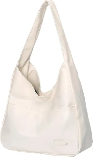 Large Genuine Leather Hobo Tote Bag for Women - Soft Shoulder Handbag