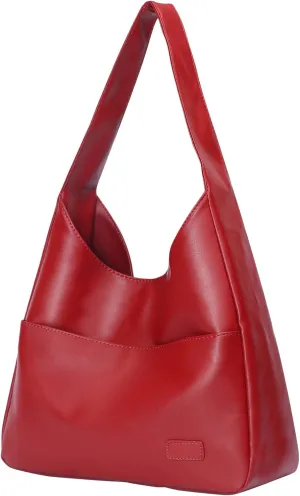 Large Genuine Leather Hobo Tote Bag for Women - Soft Shoulder Handbag