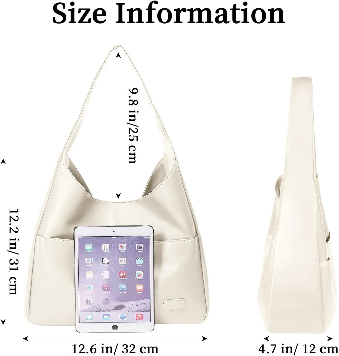 Large Genuine Leather Hobo Tote Bag for Women - Soft Shoulder Handbag