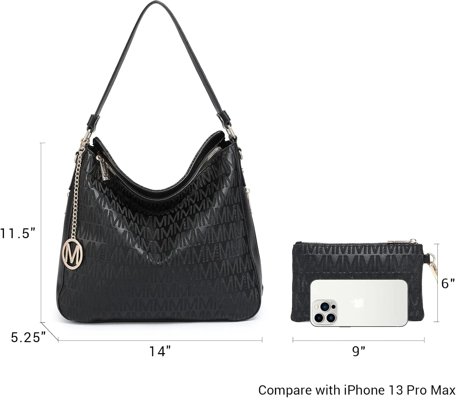 Large Hobo Bags for Women Designer Crossbody Shoulder Purses PU Leather Tote Handbags with Wallet