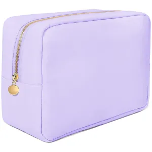Large Makeup Bag Travel Bag Pouch, Purple Toiletry Bag Makeup Organizer Nylon Bag Cosmetic Preppy Bag Zipper Pouches Brides Bag