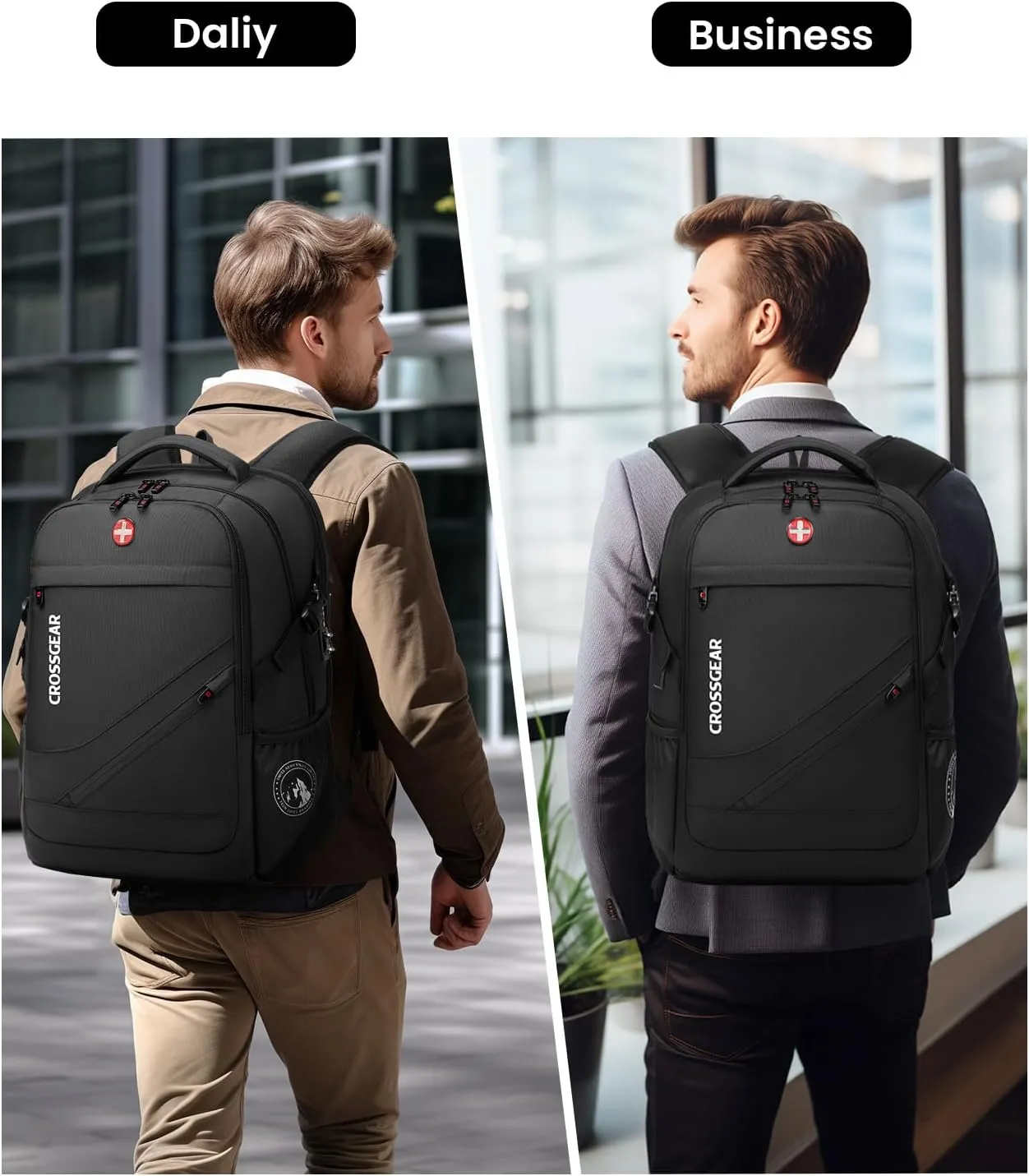 Large Travel Backpack Waterproof Laptop Bag Airline Approved Business Office Work Computer Casual Daypacks TSA Lock Anti-Theft Bookbag with USB Port Fit 17.3 inch Laptops for Men Women