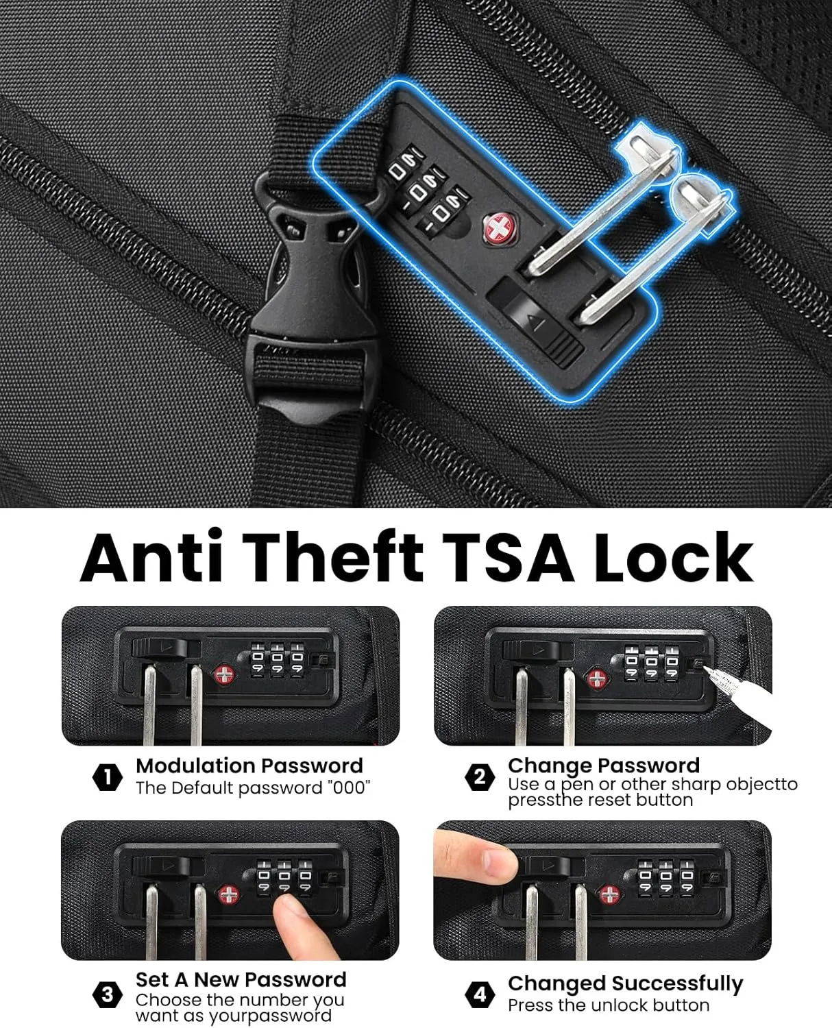 Large Travel Backpack Waterproof Laptop Bag Airline Approved Business Office Work Computer Casual Daypacks TSA Lock Anti-Theft Bookbag with USB Port Fit 17.3 inch Laptops for Men Women
