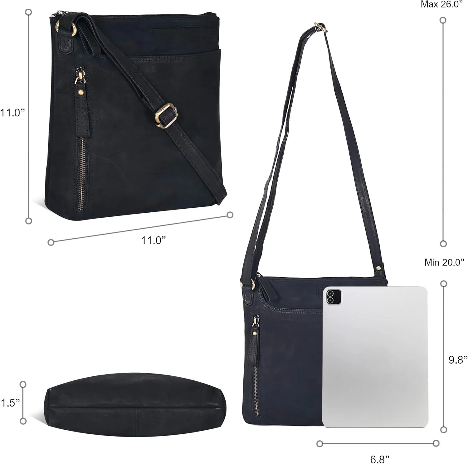Leather Crossbody Bags for Women - Ladies Sling Handbags - Medium Cross body Purses Handbags - Purses For Women