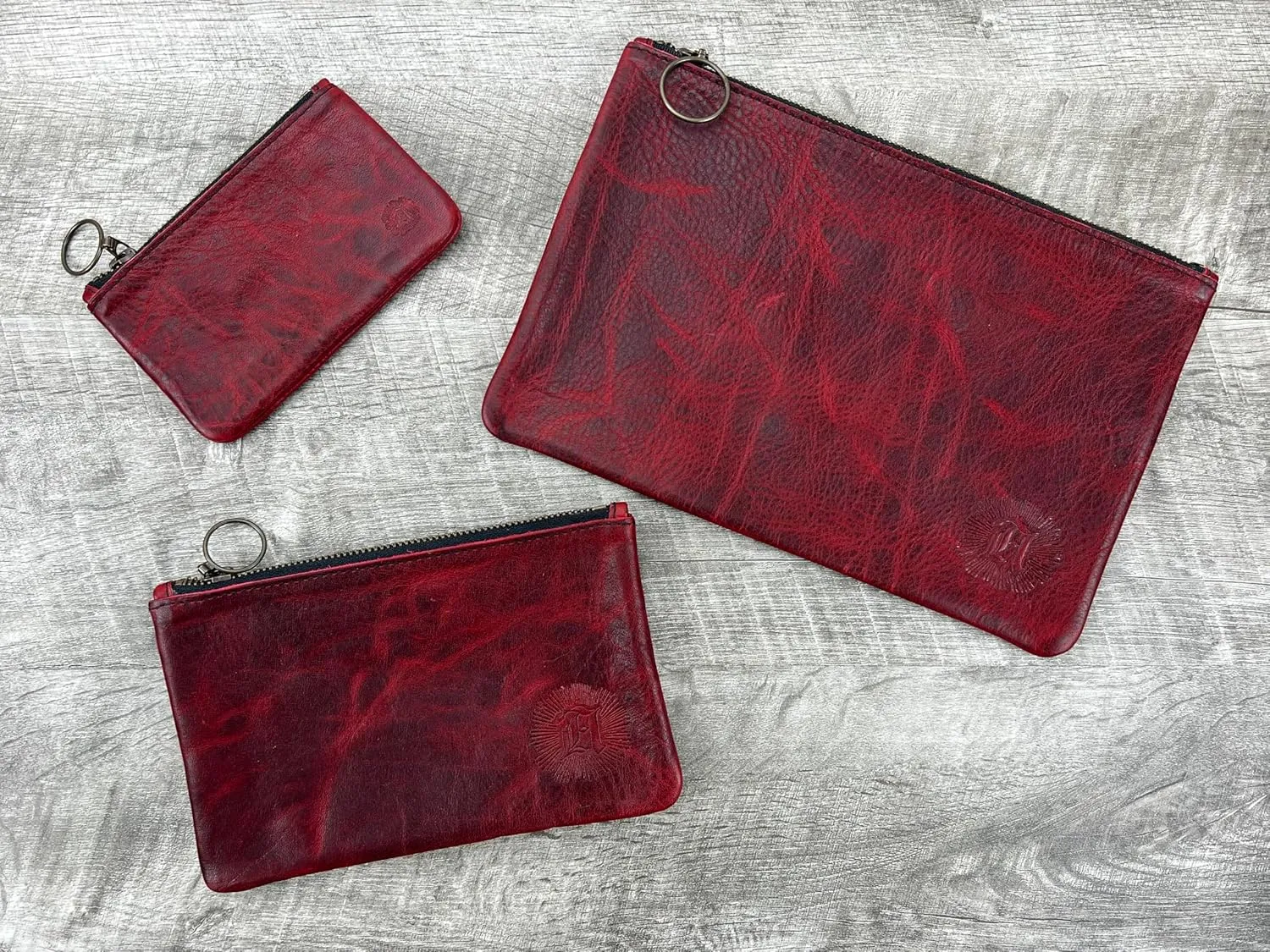 Leather Pouch with Zipper