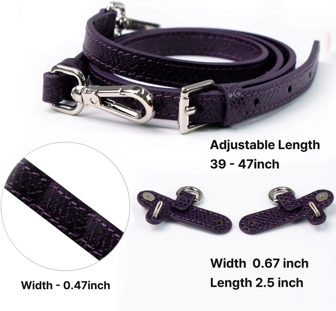 Leather Replacement Straps for Le Pliage Mini Pouch Bags, Adjustable Crossbody & Shoulder Handbag Straps for Women