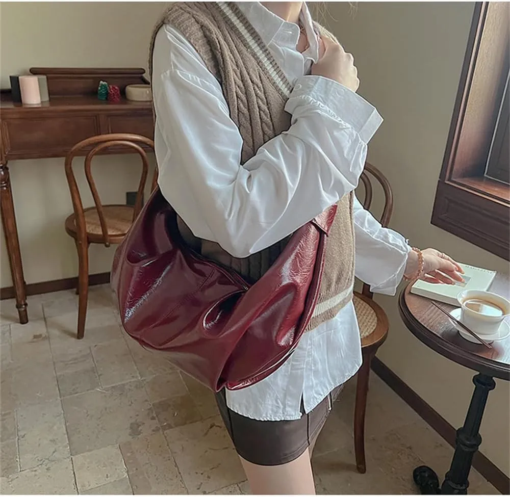 Leather Sling Crescent Bag Trendy Crossbody Sling Dumpling Bag Hobo Half Moon Shoulder Bag Crescent Crossbody Bag