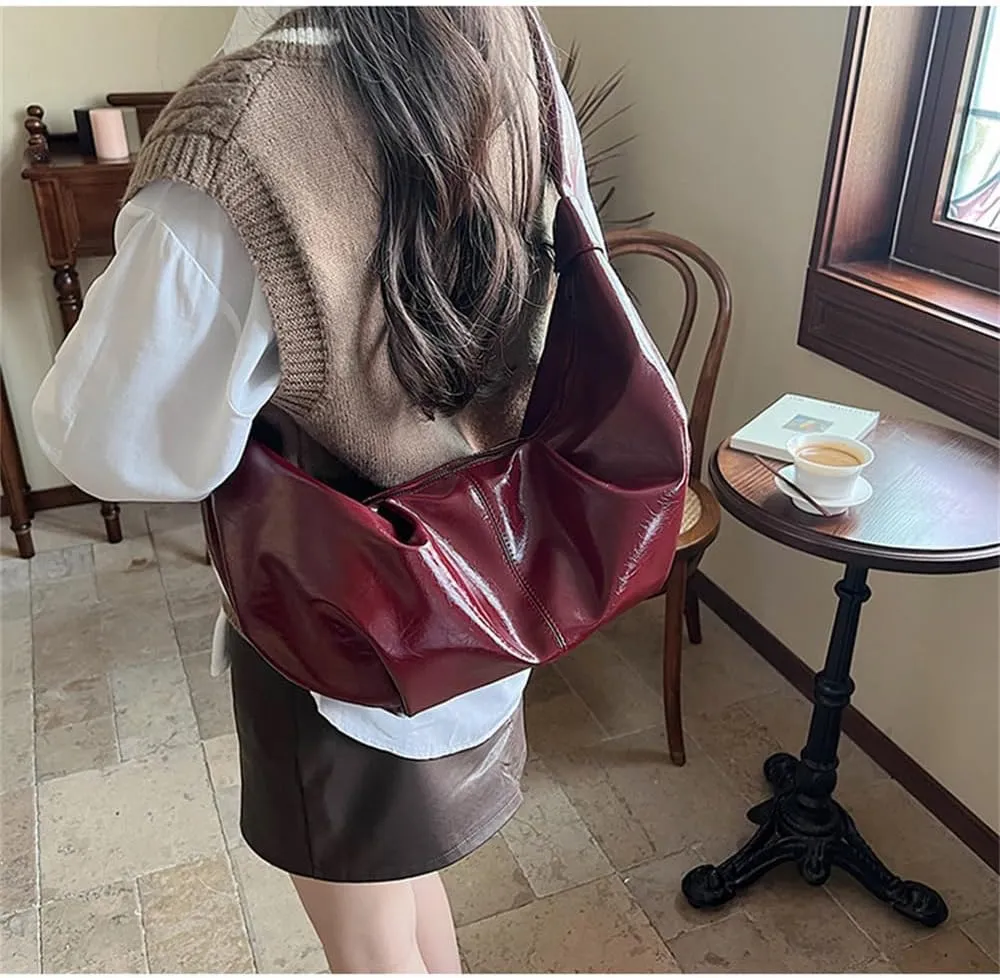 Leather Sling Crescent Bag Trendy Crossbody Sling Dumpling Bag Hobo Half Moon Shoulder Bag Crescent Crossbody Bag