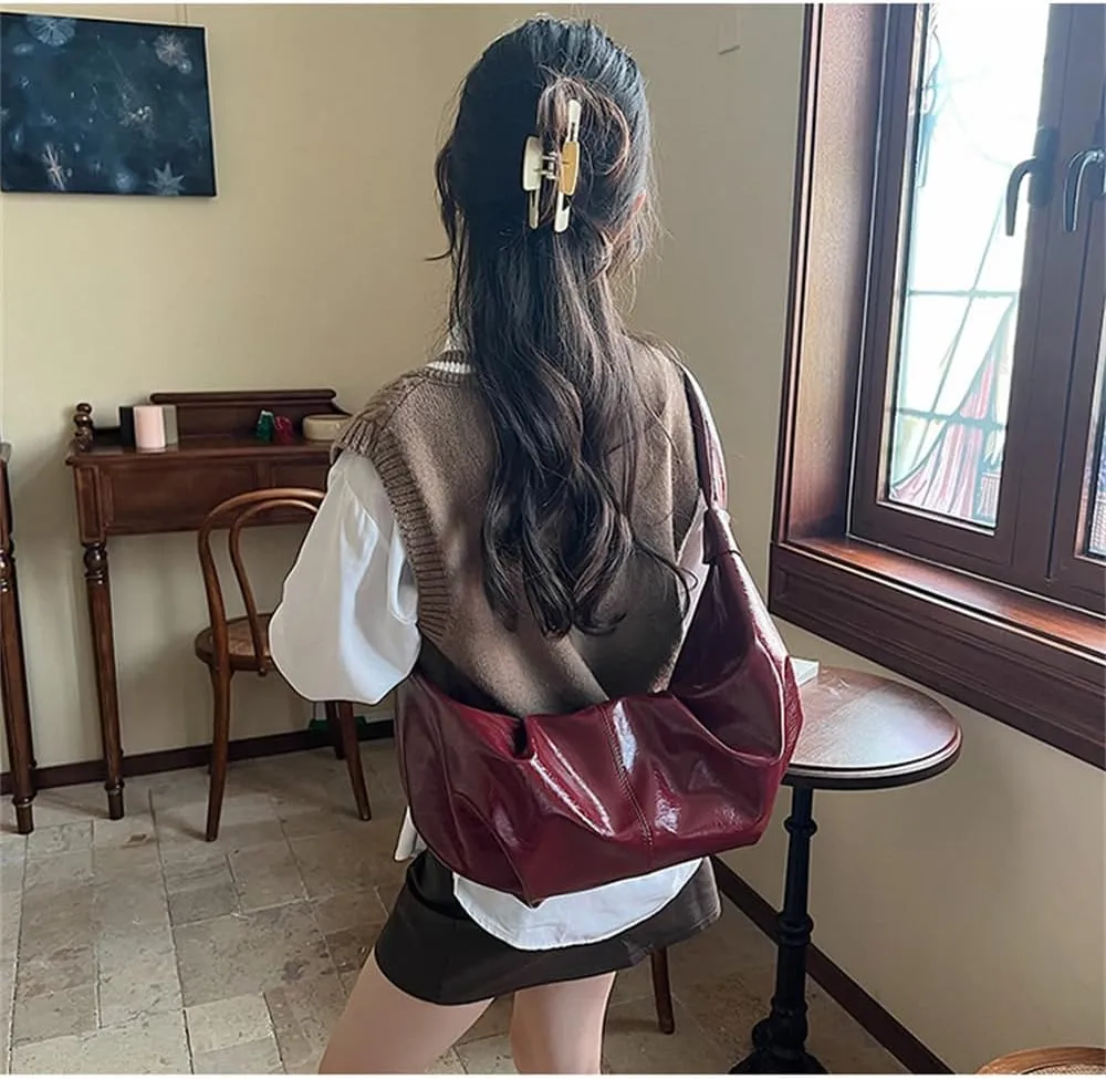 Leather Sling Crescent Bag Trendy Crossbody Sling Dumpling Bag Hobo Half Moon Shoulder Bag Crescent Crossbody Bag
