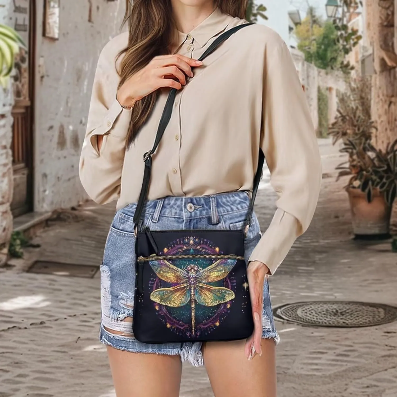 Leather Women Crossbody Hobo Bag Satchel Purse Handbag with Adjustable Shoulder Strap and Zipper Pockets