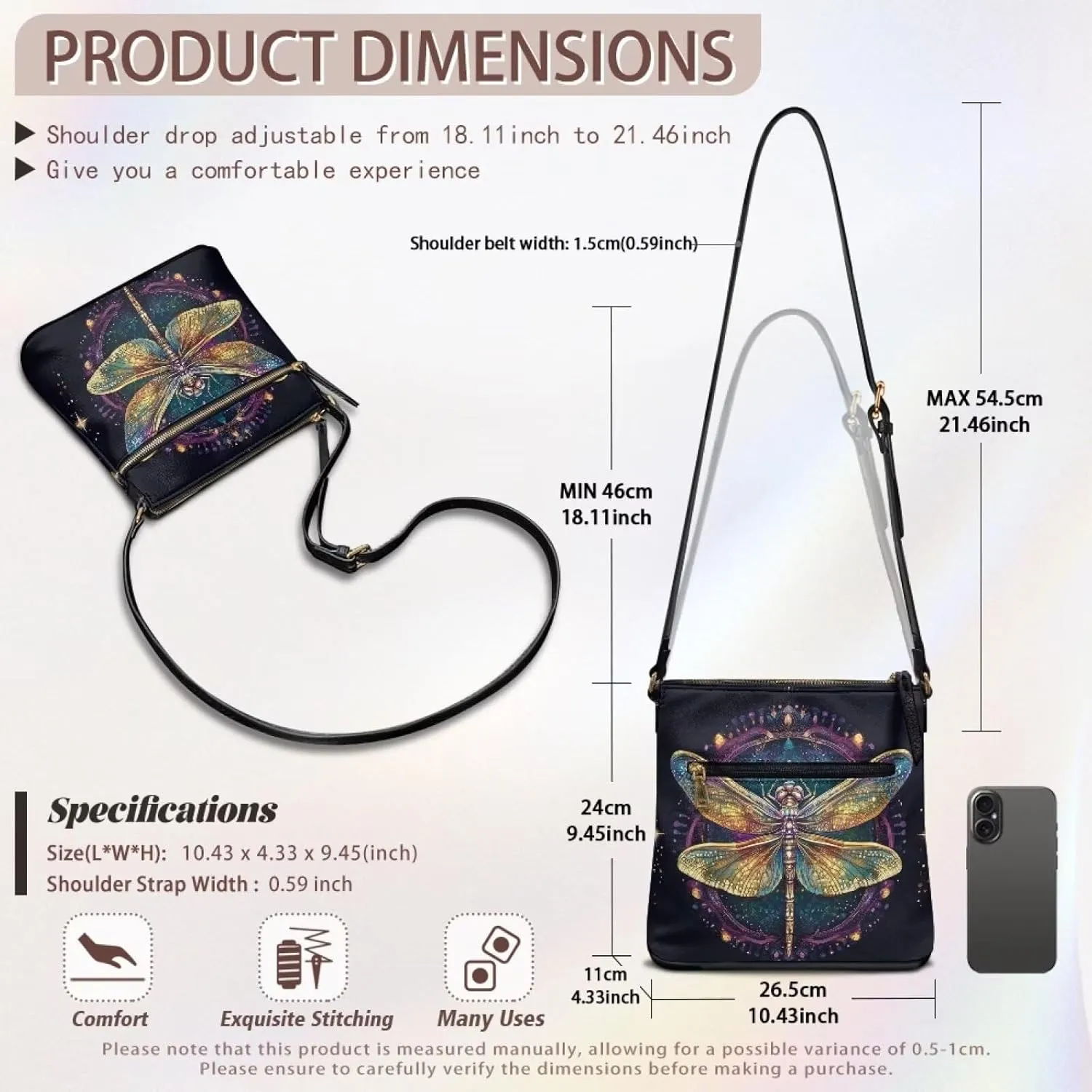 Leather Women Crossbody Hobo Bag Satchel Purse Handbag with Adjustable Shoulder Strap and Zipper Pockets