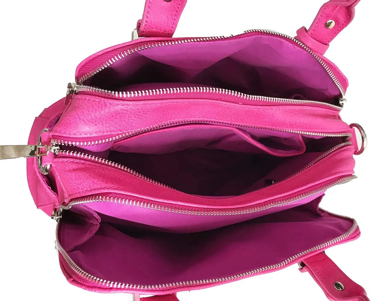 Leatherette Triple Compartments Satchel Purse and Wallet Set