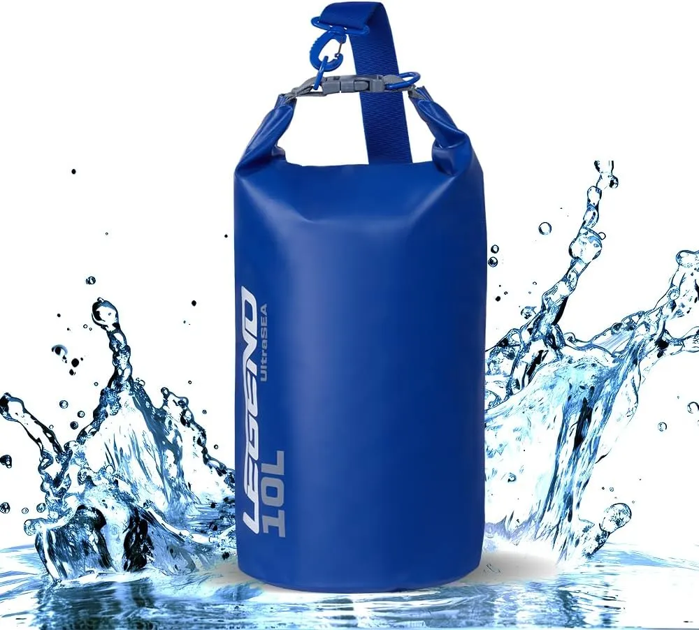 Legend UltraSEA Waterproof Dry Bag 5L/10L/20L/30L - Drybag Waterproof Bag for Kayaking, Swimming & Travel, Roll Top Floating Dry Bag, Lightweight Dry Sack for Boating, Rafting and Beach - 10L Blue